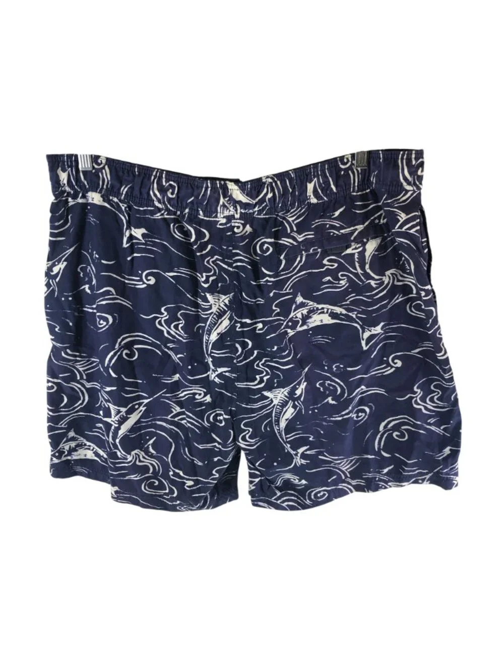 Nautica Mens XXL Blue Swim Shorts Trunks Marlin Print Drawstring Pockets